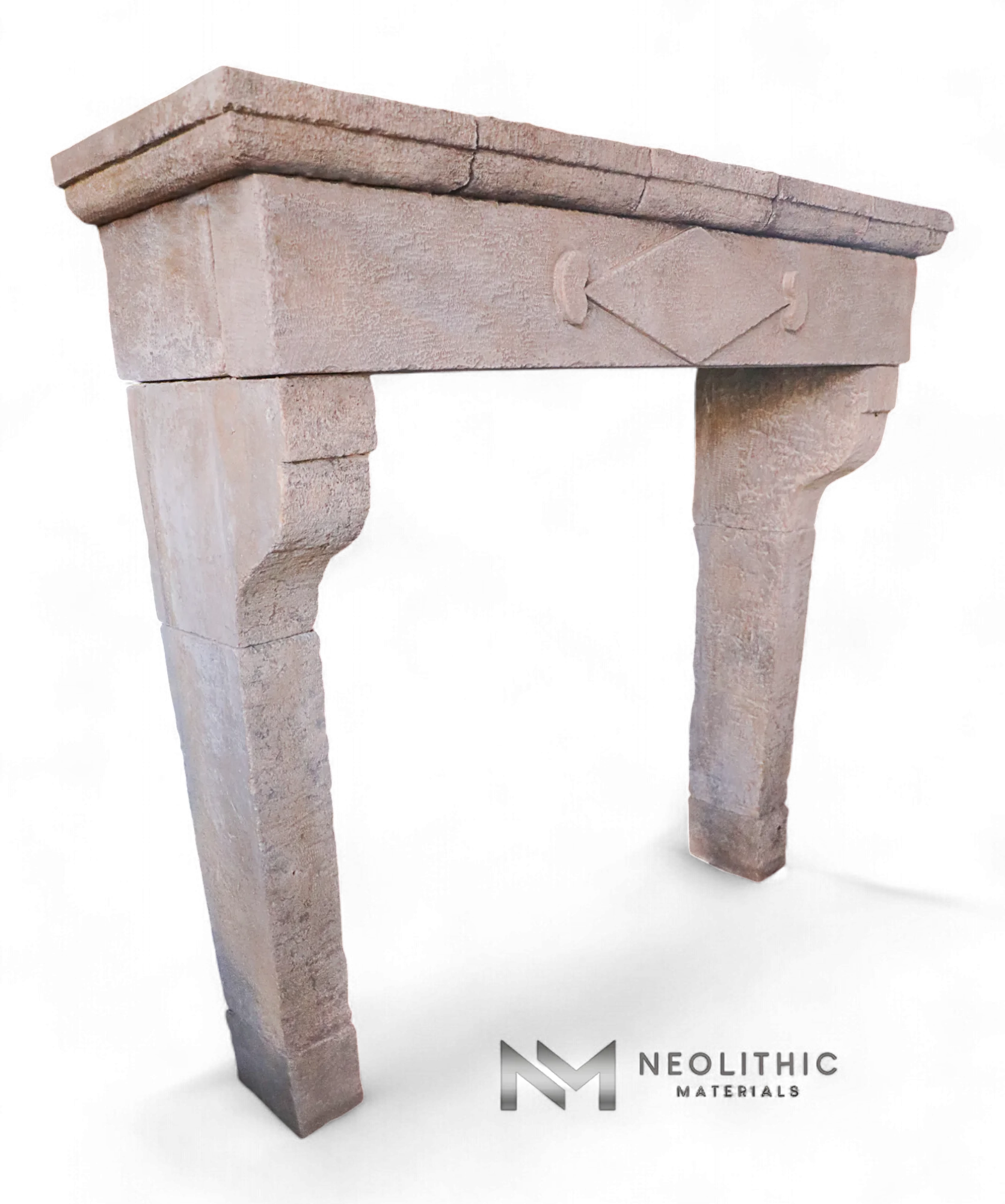 Reclaimed Limestone Fireplace - Image 4